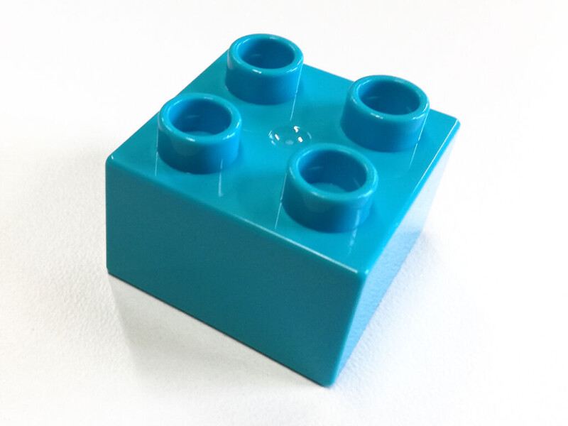 L-W Toys Junior Kostka 2x2 modrá